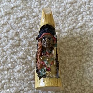 Native American Chief Wooden Craved Horn  Art